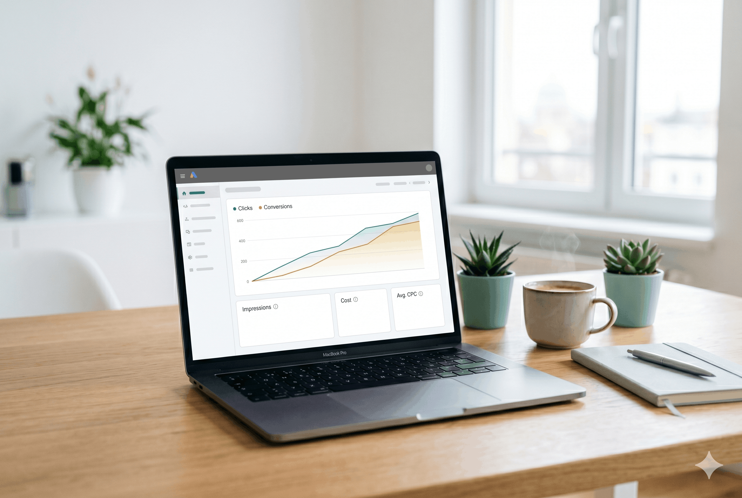 Google Ads für Potsdam, Arbeitsplatz mit Kampagnen-Dashboard bei BOSSMA